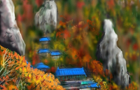 [디지털 붓으로 그린 세상] ‘산사의 가을’…‘만취홍엽’ 설악산 봉정암