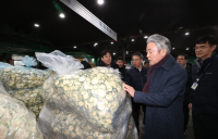 강호동 농협중앙회장, 가락공판장 농산물 수급 점검